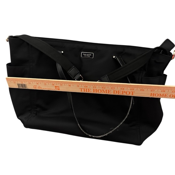 Kate Spade Black Nylon Diaper Tote Bag Large Travel Work Carryall - Picture 4 of 14